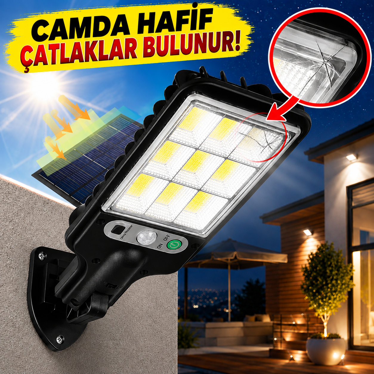 2 KALİTE SOLAR SOKAK LAMBASI