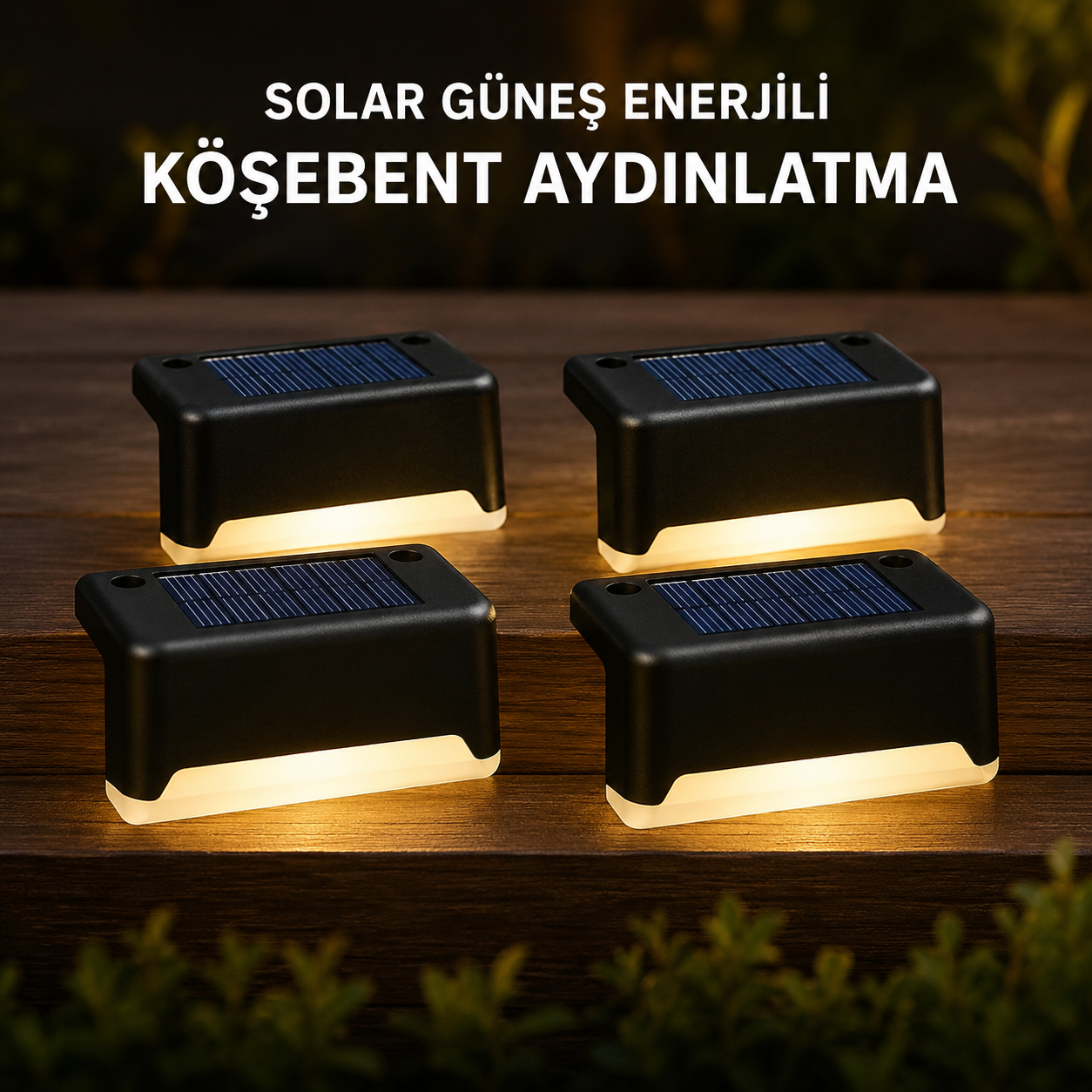 4 ADET GÜNEŞ ENERJİLİ KÖŞEBENT LED